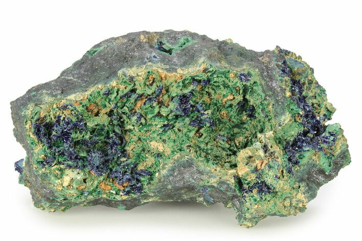 Sparkling Druzy Azurite and Malachite Cluster - Morocco #274517